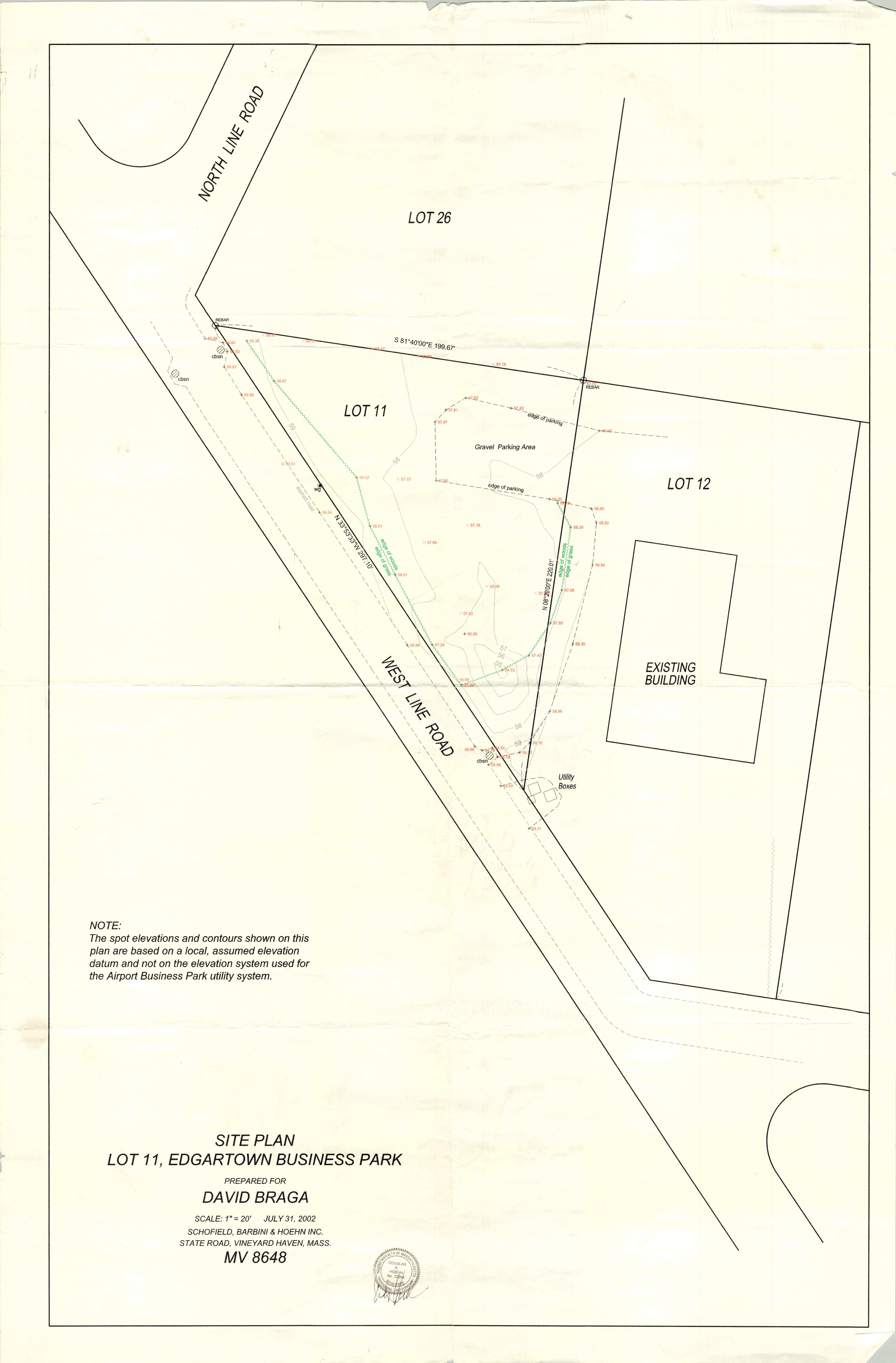 Lot 11 site survey (~21,780 SF / ~0.5 acres) — adjacent expansion lot available for additional building or parking